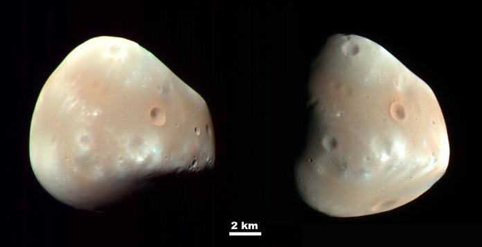 Imagen de Deimos, una de las lunas de Marte.